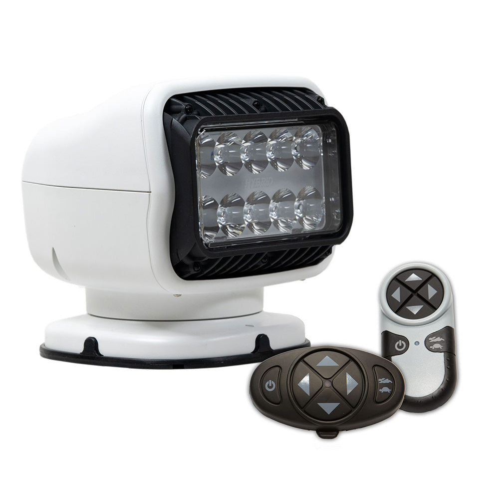 GOLIGHT GT SERIES LED HYBRID LIGHT PERMANENT MOUNT W/HANDHELD & WIRELESS DASH MOUNT REMOTES - 12V - WHITE