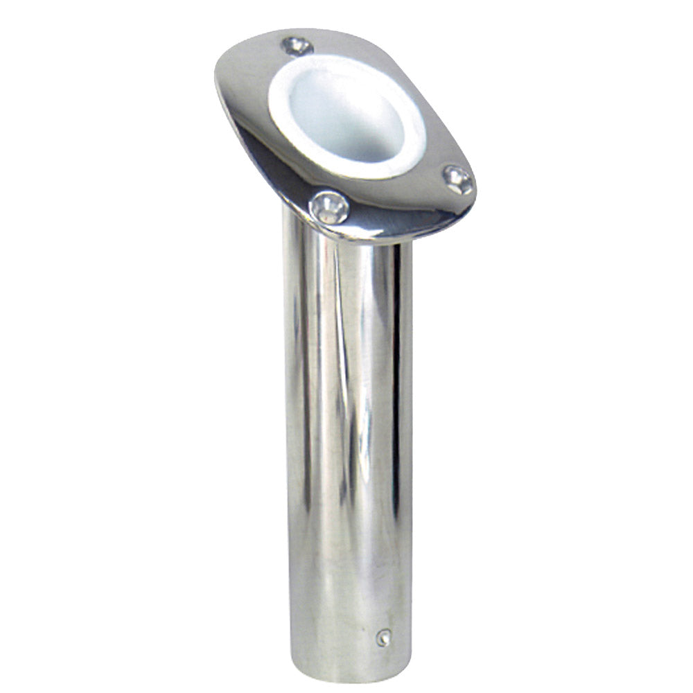 WHITECAP BLUEWATER 30 DEG. STAMPED S.S. FLUSH MOUNT ROD HOLDER