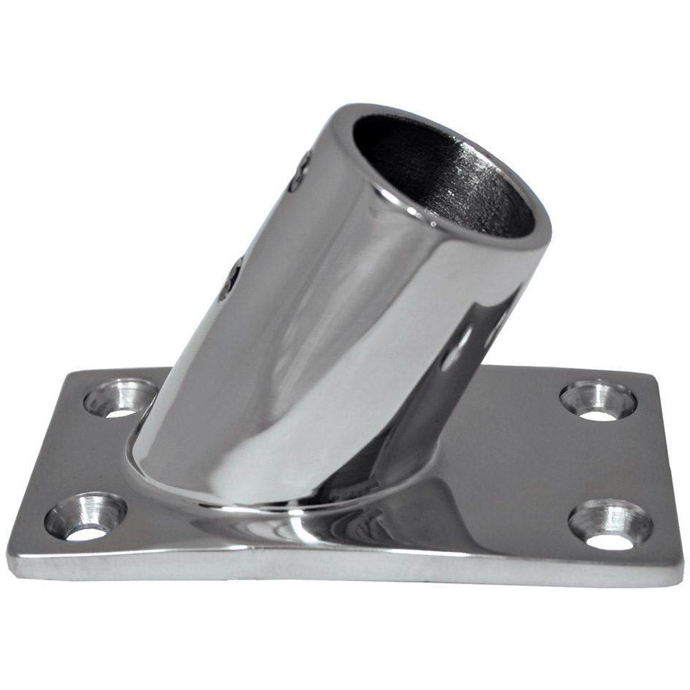 WHITECAP 1" O.D. 60° RECTANGLE BASE SS RAIL FITTING