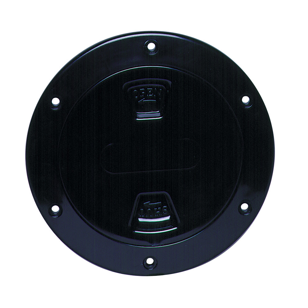 BECKSON 4" SMOOTH CENTER SCREW-OUT DECK PLATE - BLACK