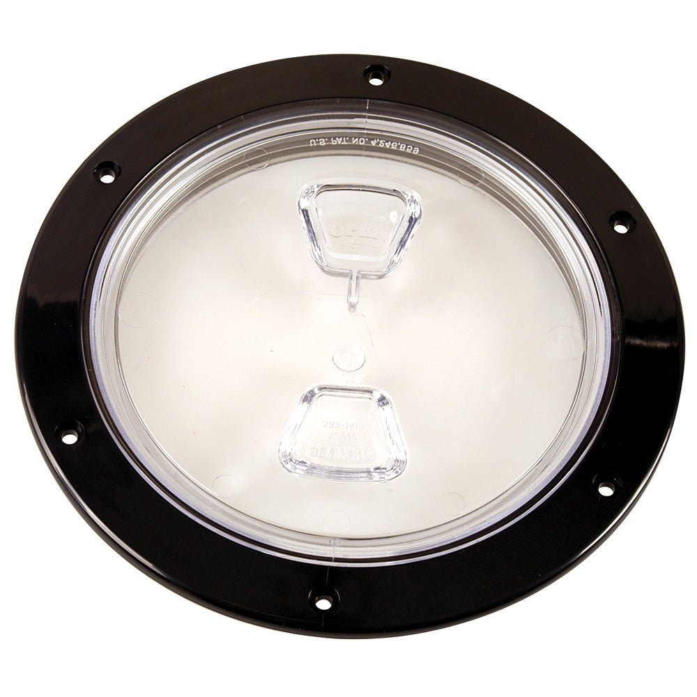 BECKSON 6" CLEAR CENTER SCREW-OUT DECK PLATE - BLACK