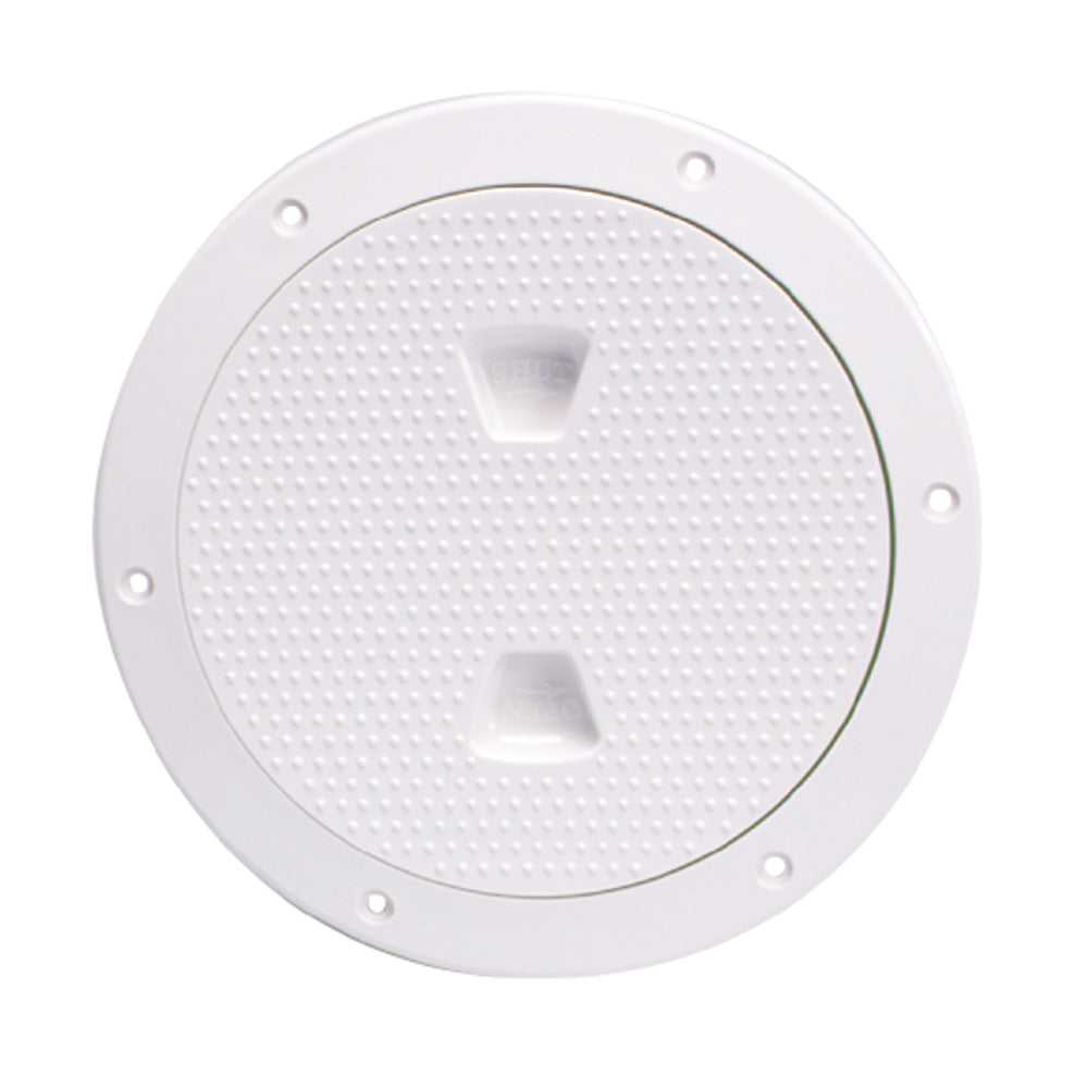BECKSON 6" NON-SKID SCREW-OUT DECK PLATE - WHITE