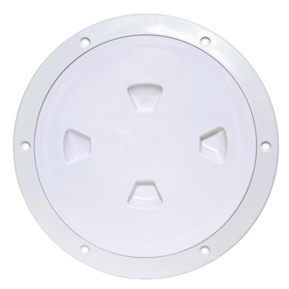 BECKSON 8" SMOOTH CENTER SCREW-OUT DECK PLATE - WHITE