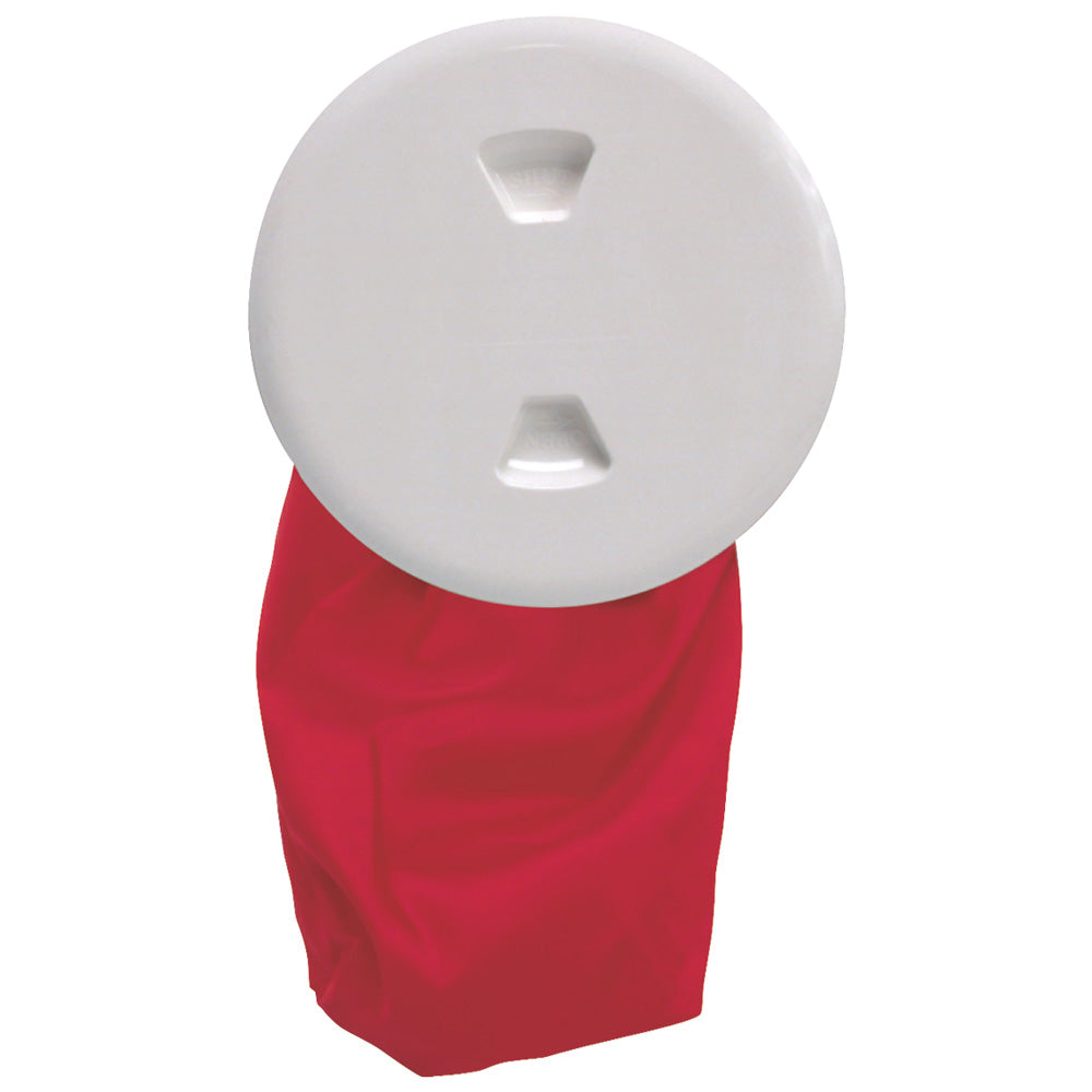 BECKSON 5" STOW-AWAY DECK PLATE - WHITE W/12" BAG