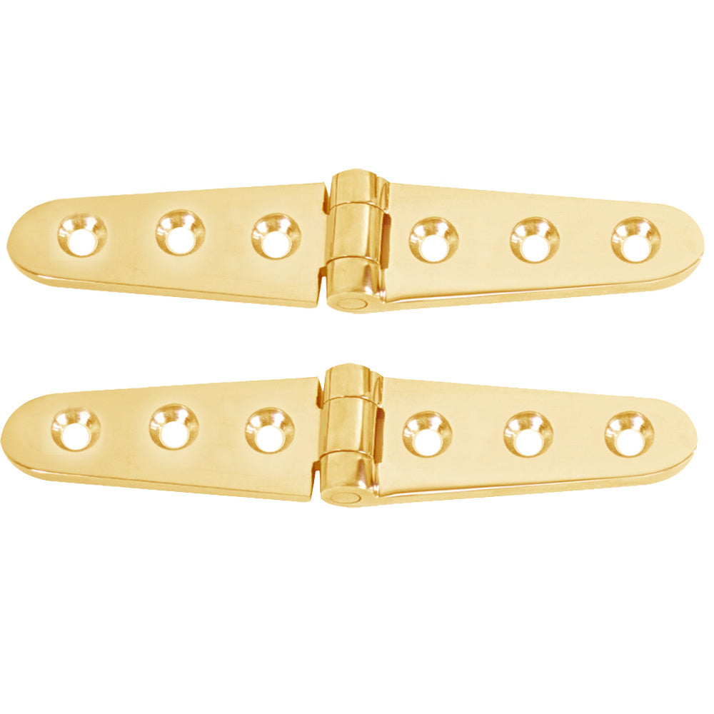WHITECAP STRAP HINGE - POLISHED BRASS - 6" X 1-1/8" - PAIR