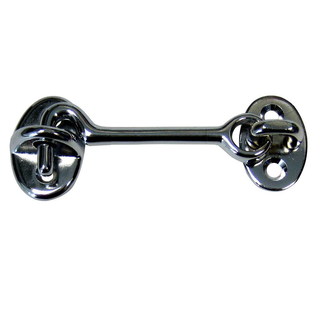 WHITECAP CABIN DOOR HOOK - CP/BRASS - 3"