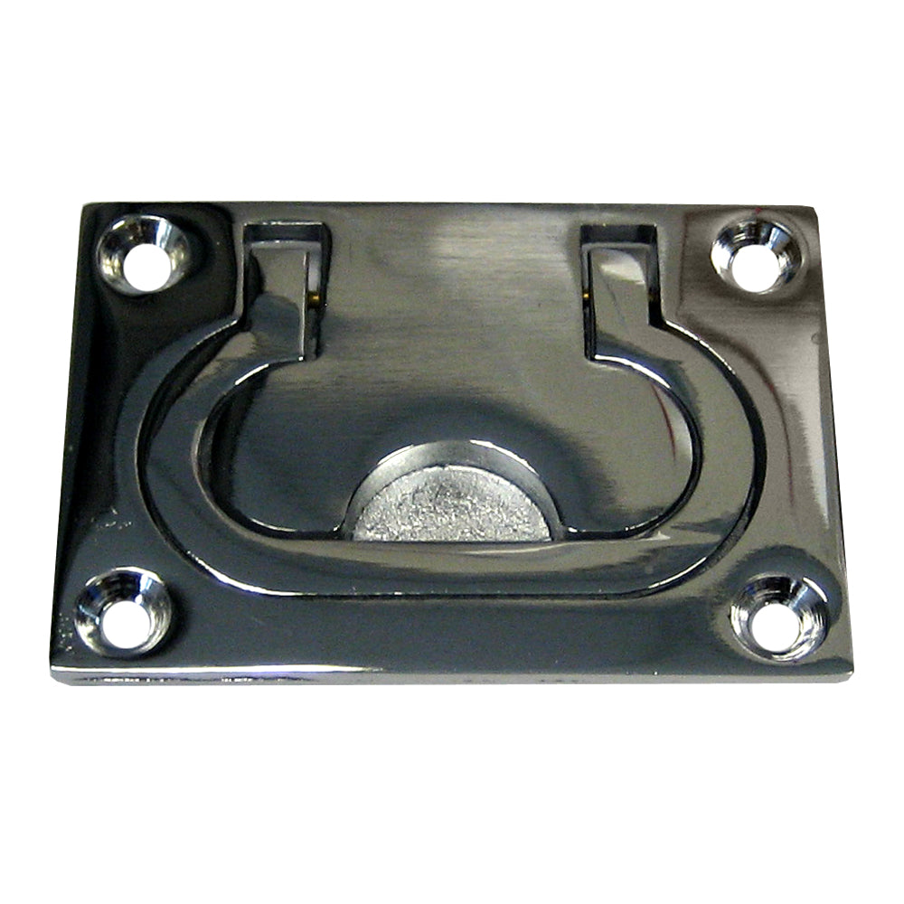 WHITECAP FLUSH PULL RING - CP/BRASS - 3" X 2"