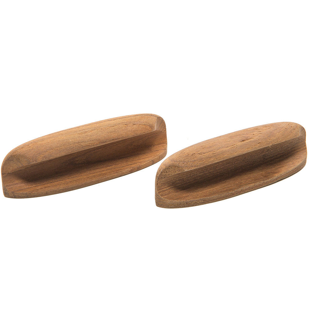 WHITECAP TEAK OVAL DRAWER PULL - 4"L - 2 PACK