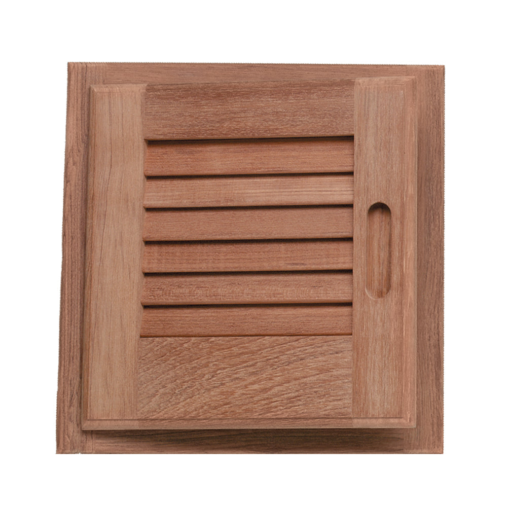 WHITECAP TEAK LOUVERED DOOR & FRAME - LEFT HAND - 12" X 12"