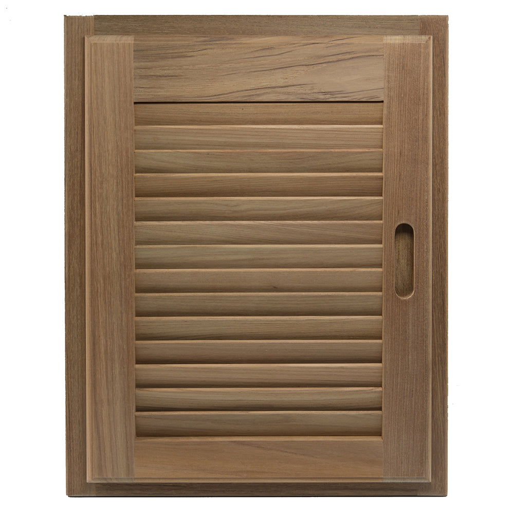 WHITECAP TEAK LOUVERED DOOR & FRAME - RIGHT HAND - 15" X 20"