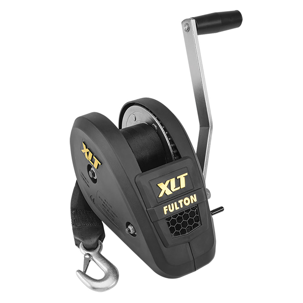 FULTON 1800LB SINGLE SPEED WINCH W/20' STRAP INCLUDED - BLACK COVER