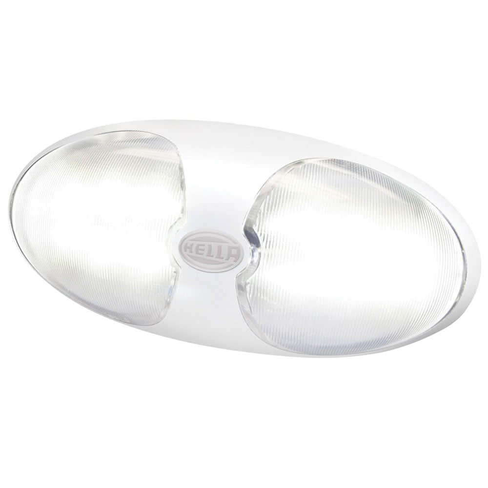 HELLA MARINE DURALED 12 INTERIOR/EXTERIOR LAMP W/SWITCH - WHITE LED - WHITE HOUSING