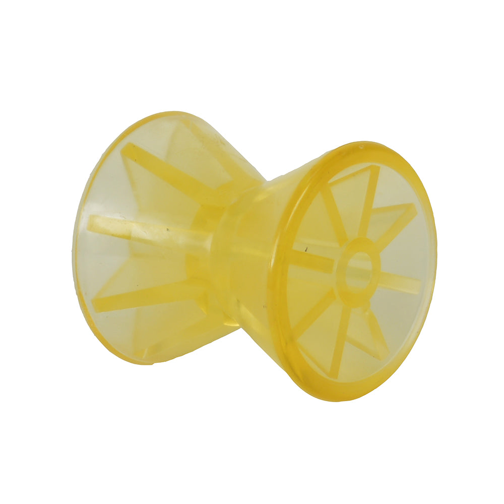 C.E. SMITH BOW ROLLER - YELLOW PVC - 4" X 1/2" ID