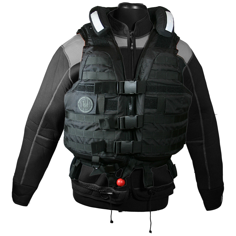 FIRST WATCH HBV-100 HIGH BUOYANCY TACTICAL VEST - BLACK - MEDIUM TO XL