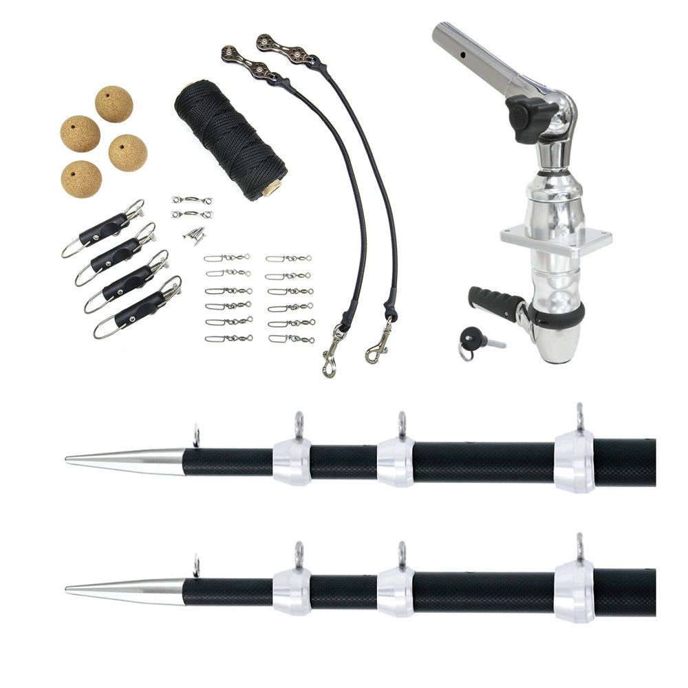 TIGRESS XD TOP MOUNT SYSTEM - 18' CARBON FIBER BLACK/SILVER ULTIMATE RIGGING KIT