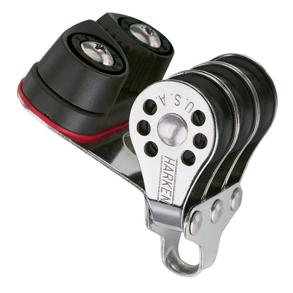 HARKEN 22MM TRIPLE MICRO BLOCK W/CAM CLEAT- FISHING