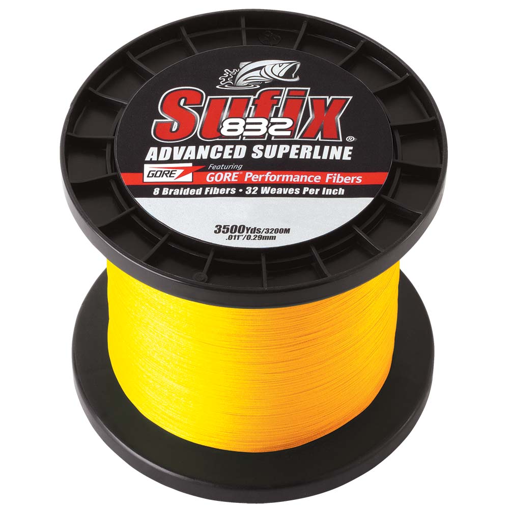 SUFIX 832® ADVANCED SUPERLINE® BRAID - 6LB - HI-VIS YELLOW - 3500 YDS