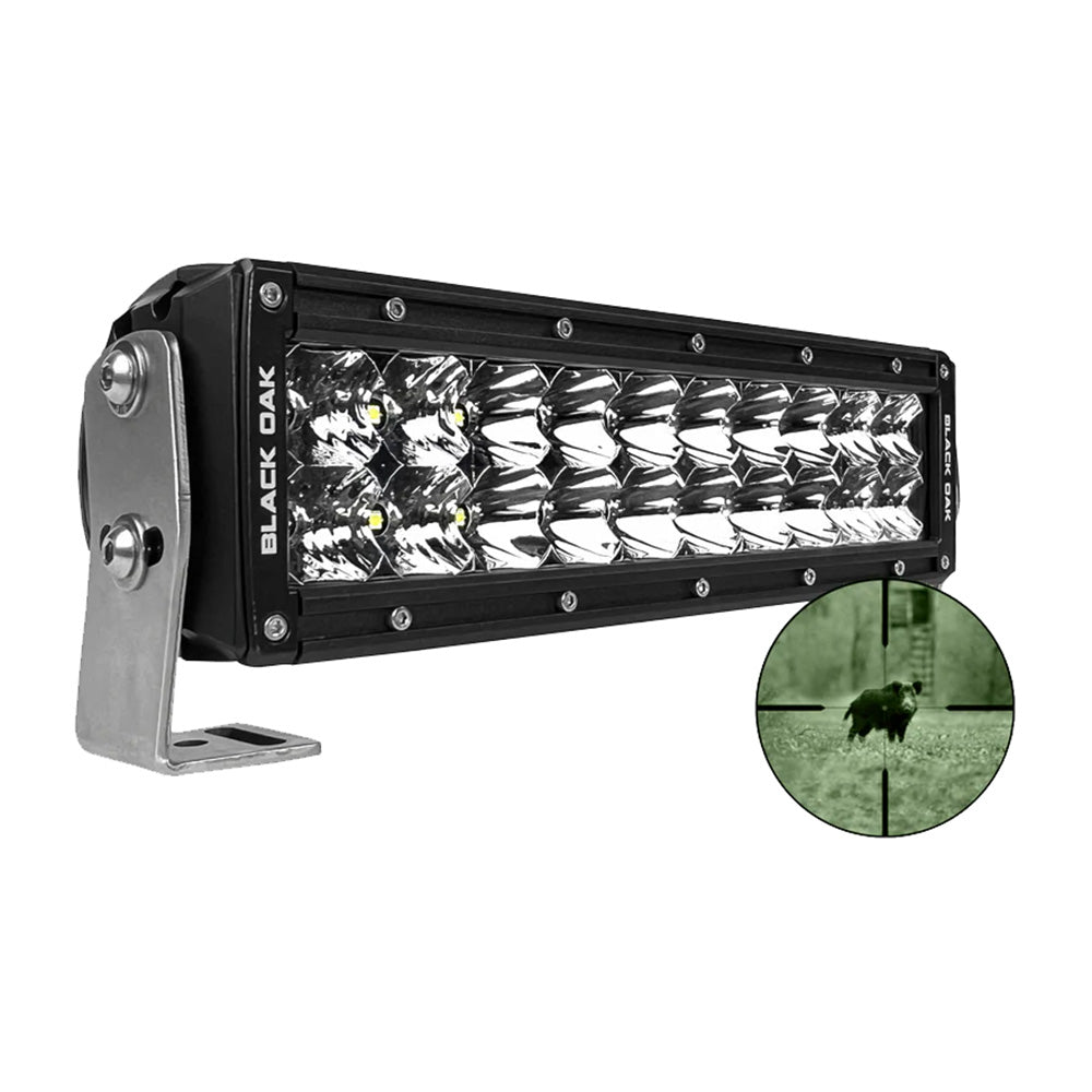 BLACK OAK PRO SERIES DOUBLE ROW COMBO INFRARED 10" 940NM LIGHT BAR - BLACK