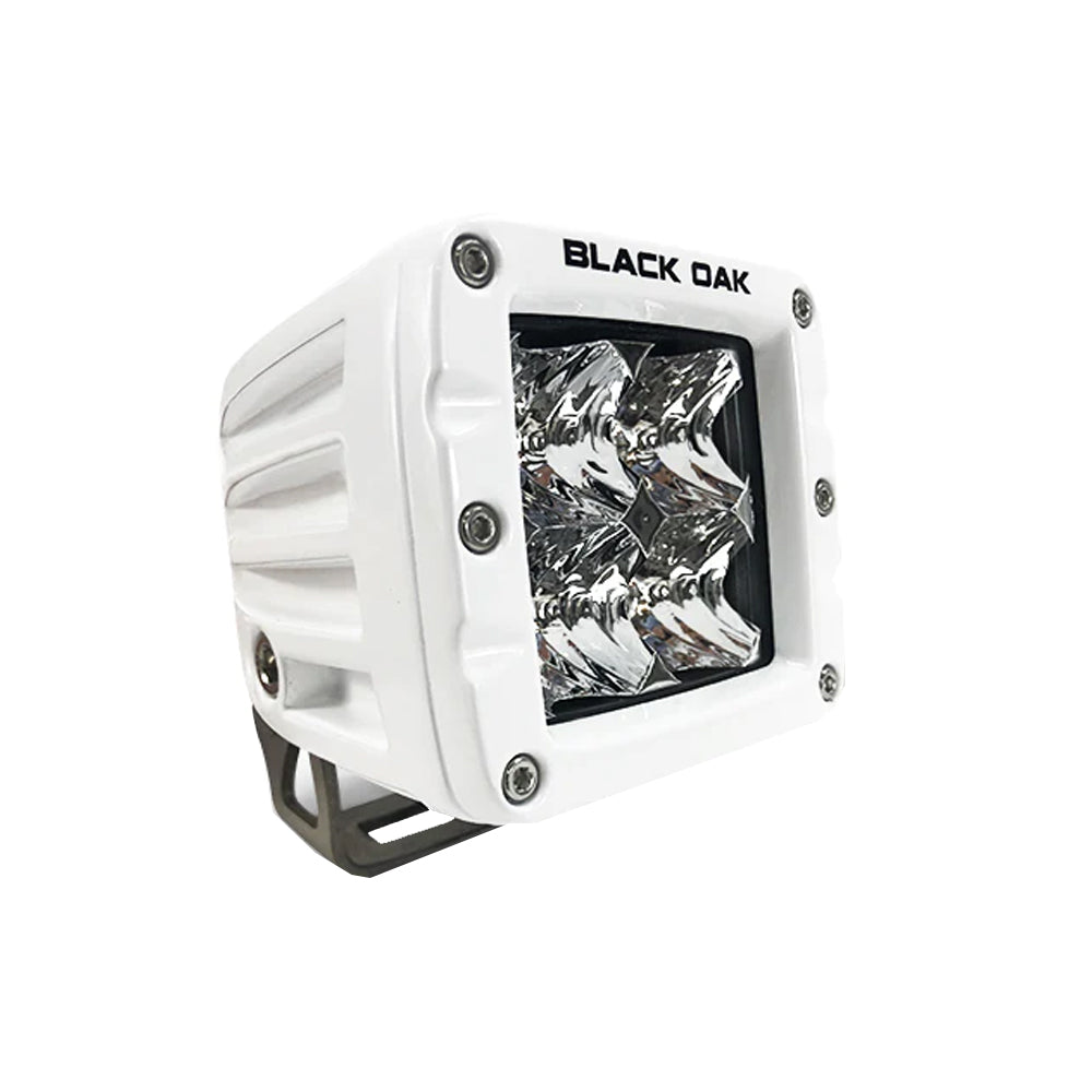 BLACK OAK 2" MARINE LED POD LIGHT - FLOOD OPTICS - WHITE HOUSING - PRO SERIES 3.0