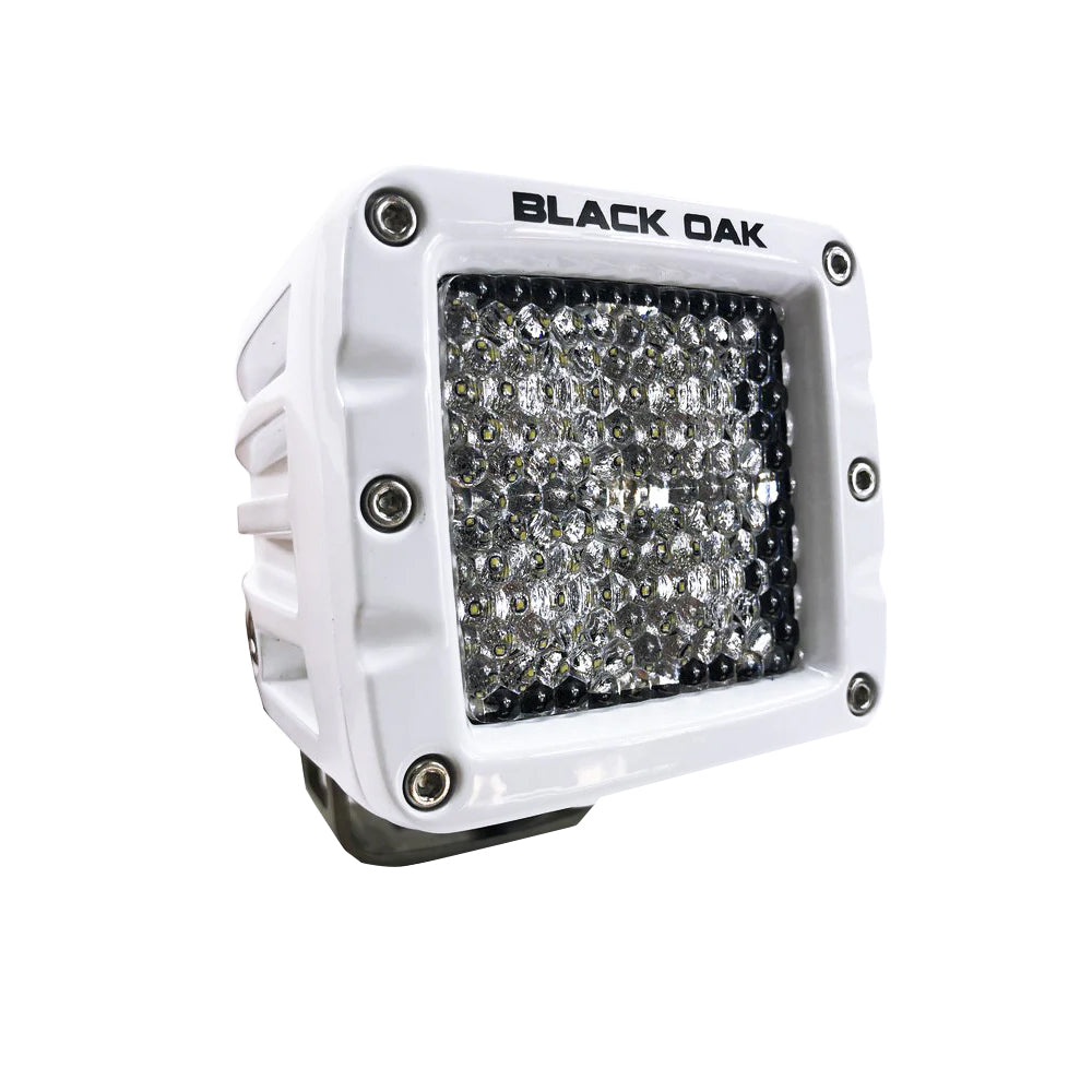 BLACK OAK 2" MARINE LED POD LIGHT - DIFFUSED OPTICS - WHITE HOUSING - PRO SERIES 3.0