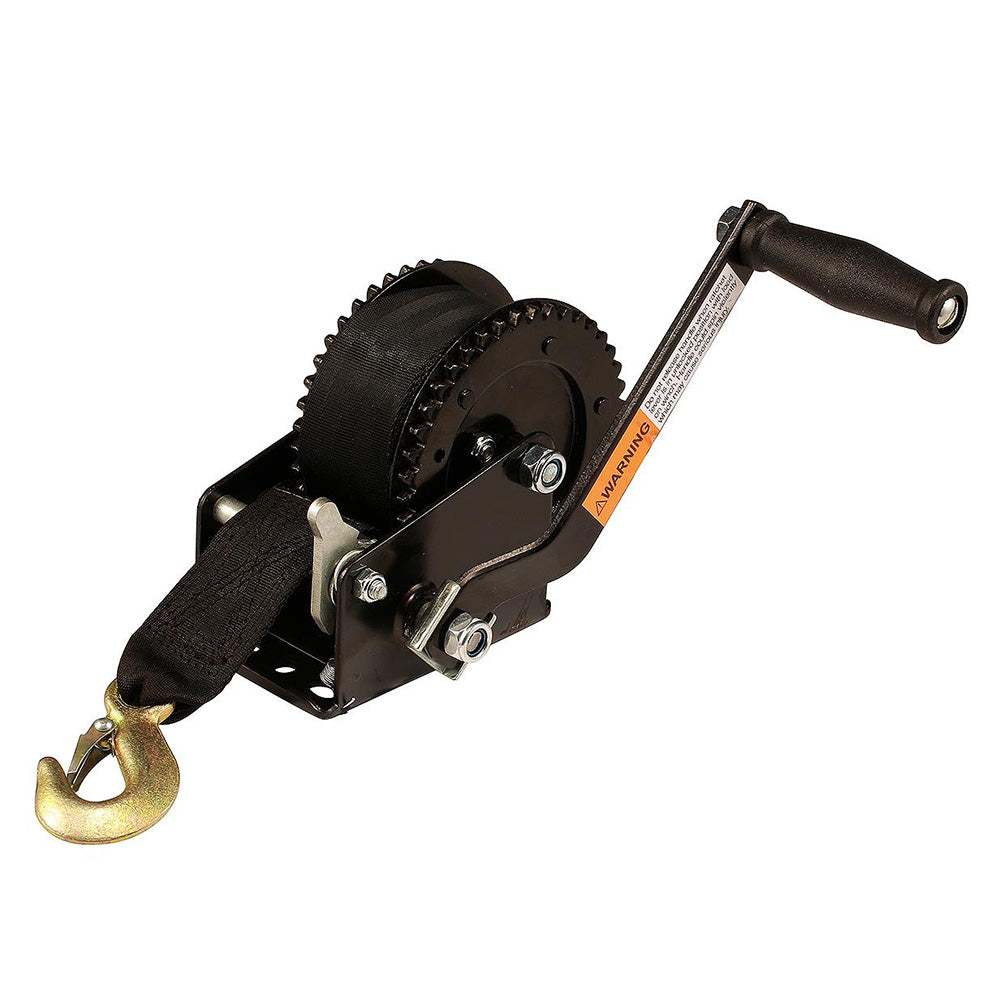 ATTWOOD 2000 LB DUAL DRIVE WINCH - 2" X 20' NYLON STRAP