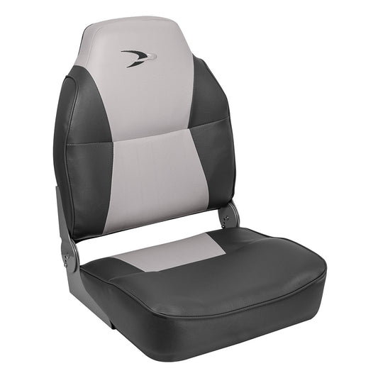 WISE LUND STYLE HIGH-BACK FISHING SEAT - GREY/CHARCOAL