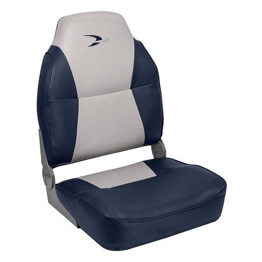 WISE LUND STYLE HIGH-BACK FISHING SEAT - GREY/NAVY