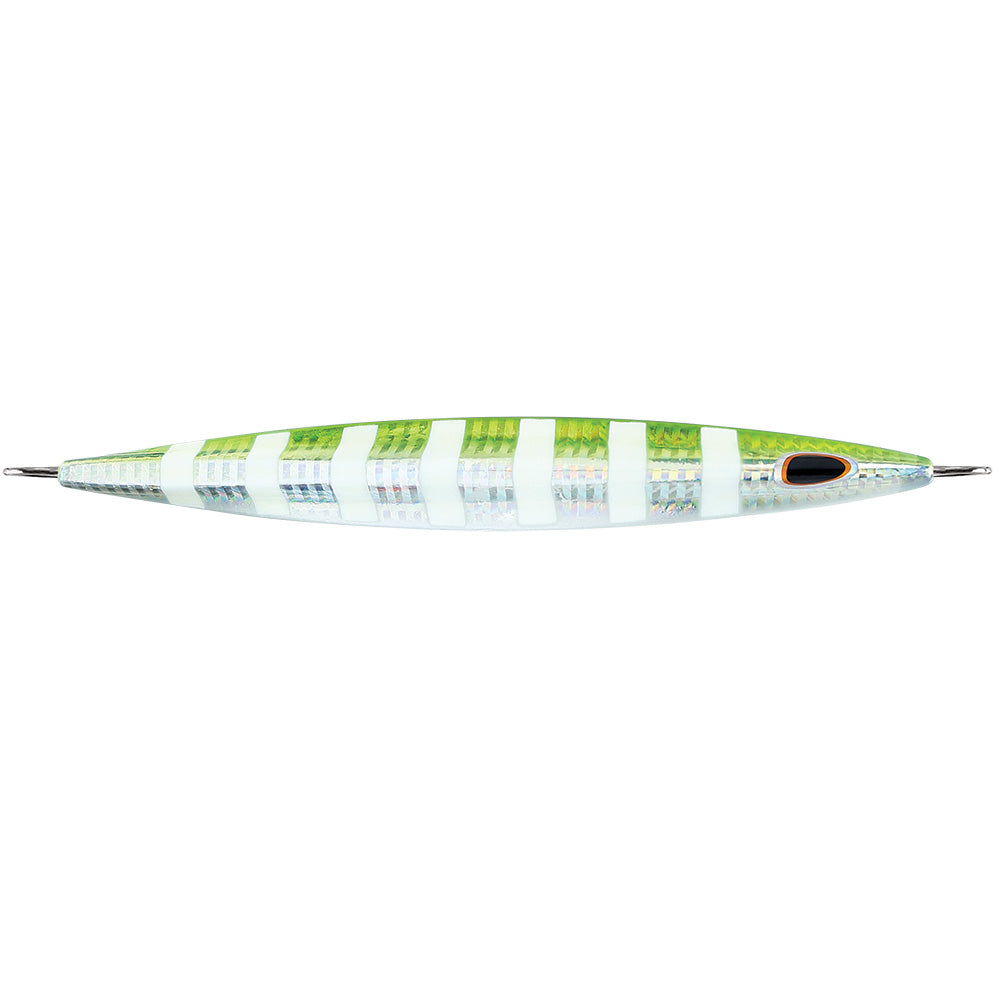 WILLIAMSON KENSAKI 280 JIG - 7.25" - 9-7/8OZ - UV GREEN SARDINE ZEBRA