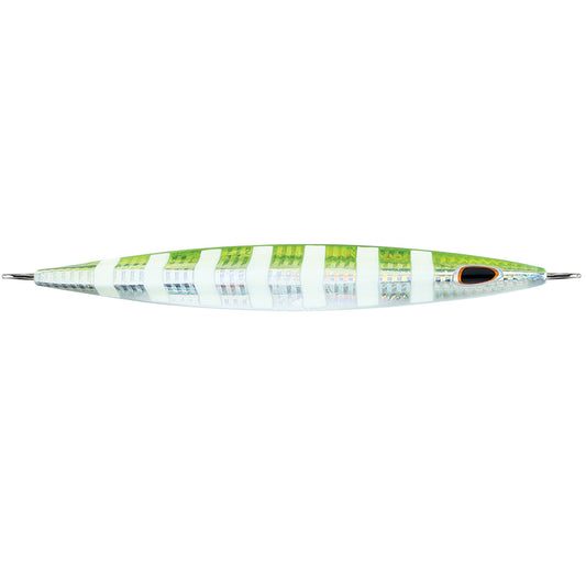 WILLIAMSON KENSAKI 280 JIG - 7.25" - 9-7/8OZ - UV GREEN SARDINE ZEBRA