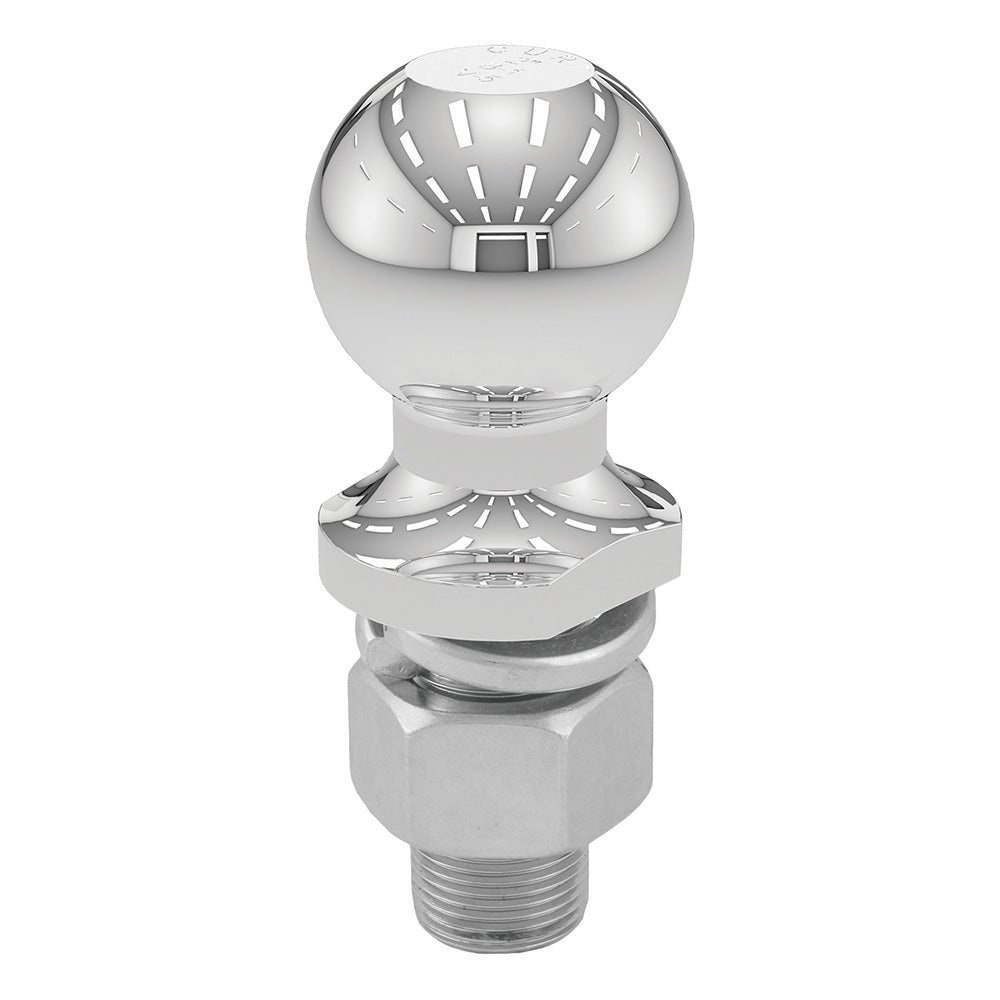 CURT 2" TRAILER BALL - 1" X 2-1/8" SHANK - 7,500 LBS. - CHROME