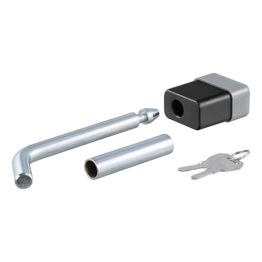 CURT 1/2" HITCH LOCK W/5/8" ADAPTER - 1-1/4" OR 2" RECEIVER - DEADBOLT - CHROME