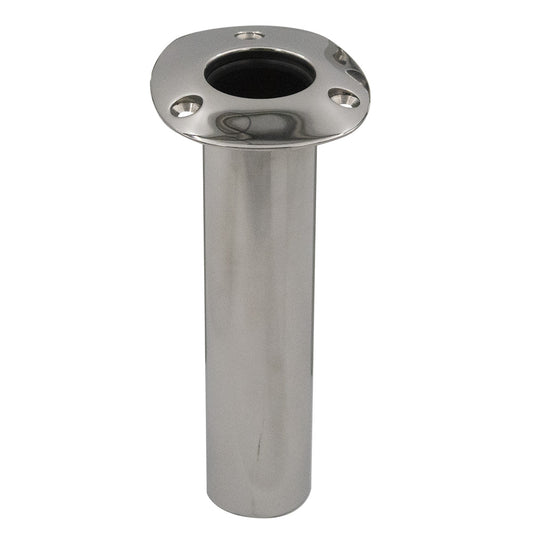 C.E. SMITH 70 SERIES STANDARD FLUSH MOUNT ROD HOLDER - 0 DEGREE - STAINLESS STEEL - GIMBAL BAR BOTTOM - BLACK LINER