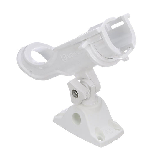 ATTWOOD HEAVY-DUTY ADJUSTABLE ROD HOLDER W/COMBO MOUNT - WHITE