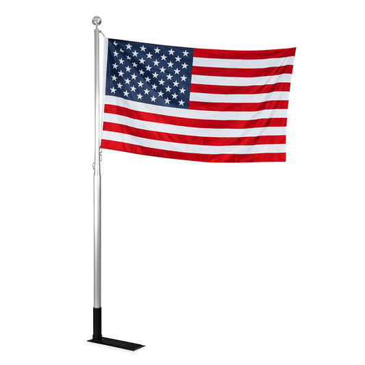 CAMCO 20' TELESCOPING CAMPER/RV FLAGPOLE W/BASE FOOT &AMP; U.S. FLAG