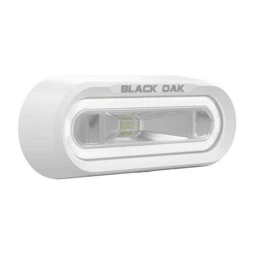 BLACK OAK LOW PRO&TRADE; OFF ROAD SPREADER LIGHT - BRACKET MOUNT - WHITE HOUSING - WHITE LED
