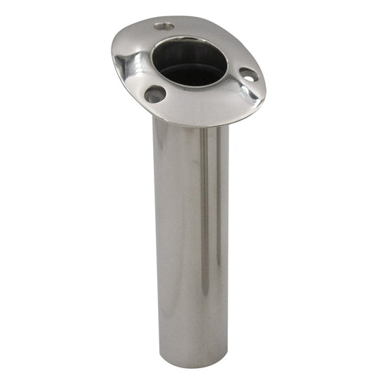 C.E. SMITH FLUSH MOUNT ROD HOLDER - 15 DEGREE W/DRAIN - BLACK LINER - NO LOGO