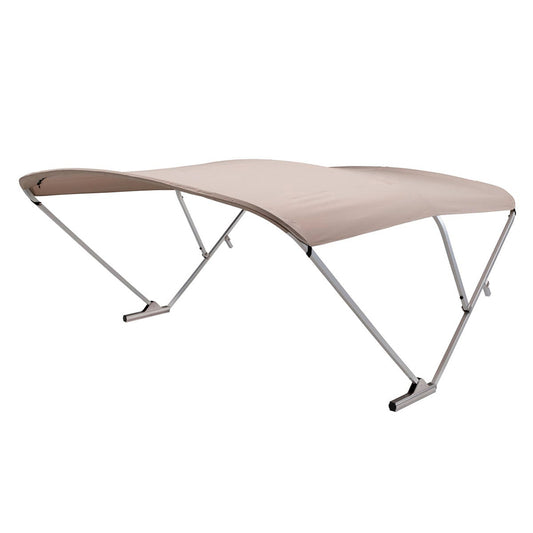 SURESHADE POWER BIMINI - CLEAR ANODIZED FRAME - BEIGE FABRIC
