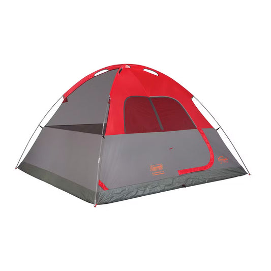 COLEMAN 6-PERSON FLATWOODS II&TRADE; LIGHTWEIGHT DOME CAMPING TENT - RED