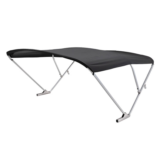 SURESHADE POWER BIMINI - CLEAR ANODIZED FRAME - BLACK FABRIC