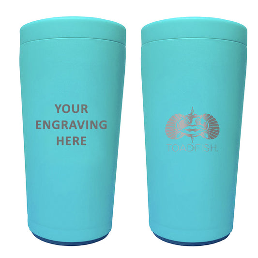TOADFISH CUSTOM ENGRAVED NON-TIPPING CAN COOLER 2.0 - TEAL (MINIMUM ORDER QUANTITY OF 25)
