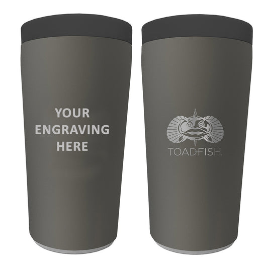 TOADFISH CUSTOM ENGRAVED NON-TIPPING CAN COOLER 2.0 - GRAPHITE (MINIMUM ORDER QUANTITY OF 25)