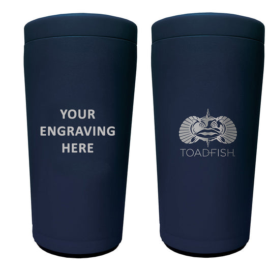 TOADFISH CUSTOM ENGRAVED NON-TIPPING CAN COOLER 2.0 - NAVY (MINIMUM ORDER QUANTITY OF 25)