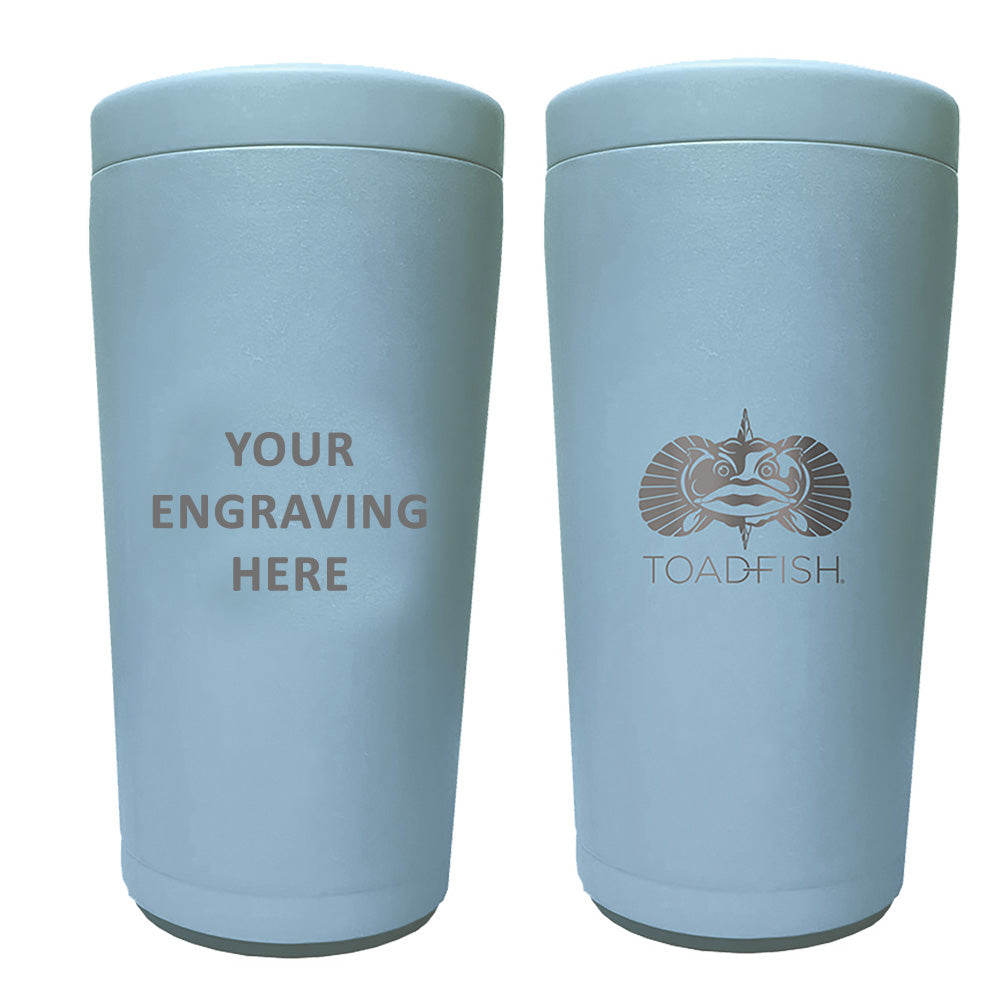 TOADFISH CUSTOM ENGRAVED NON-TIPPING CAN COOLER 2.0 - LIGHT BLUE (MINIMUM ORDER QUANTITY OF 25)