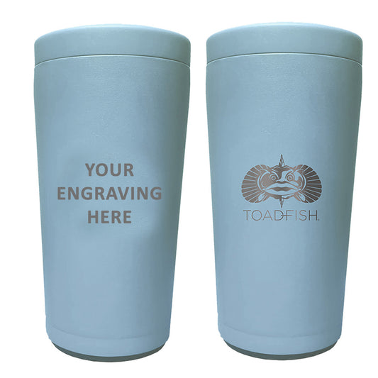 TOADFISH CUSTOM ENGRAVED NON-TIPPING CAN COOLER 2.0 - LIGHT BLUE (MINIMUM ORDER QUANTITY OF 25)