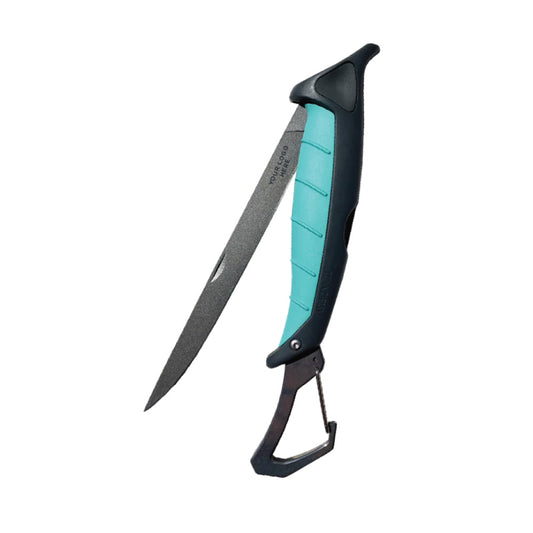 TOADFISH CUSTOM ENGRAVED STOWAWAY FOLDING FILLET KNIFE W/BUILT-IN CARABINER - 7" (MINIMUM ORDER QUANTITY OF 25)