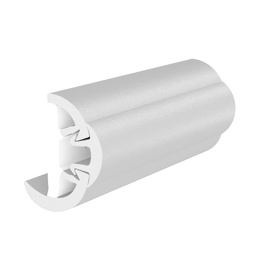 TACO SUPROFLEX RUB RAIL KIT W/FLEX VINYL OVERLAY INSERT - 2"H X 1-1/4"W X 80'L - WHITE W/WHITE INSERT