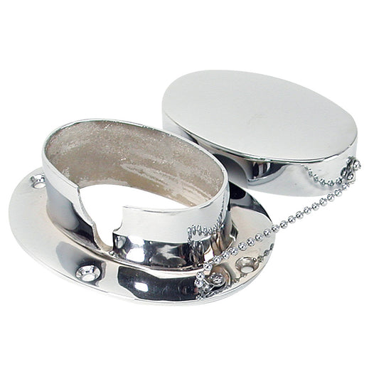 WHITECAP CHAIN & ROPE DECK PIPE 4" X 2-1/4" CHROME PLATE