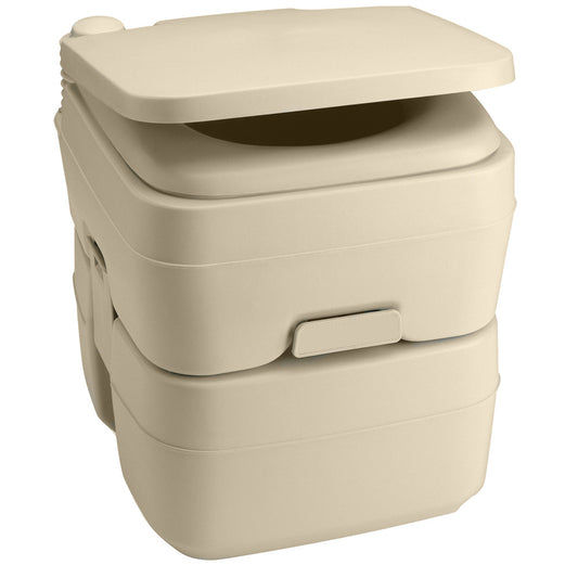 DOMETIC 965 MSD PORTABLE TOILET W/MOUNTING BRACKETS - 5 GALLON - PARCHMENT