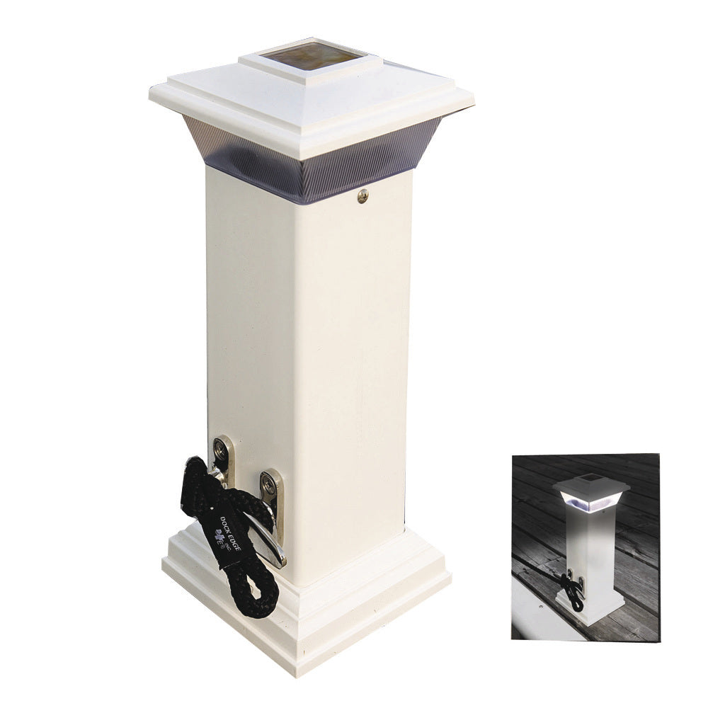 DOCK EDGE CLEATLITE SOLAR DOCK LIGHT W/SS MOORING CLEAT 12"