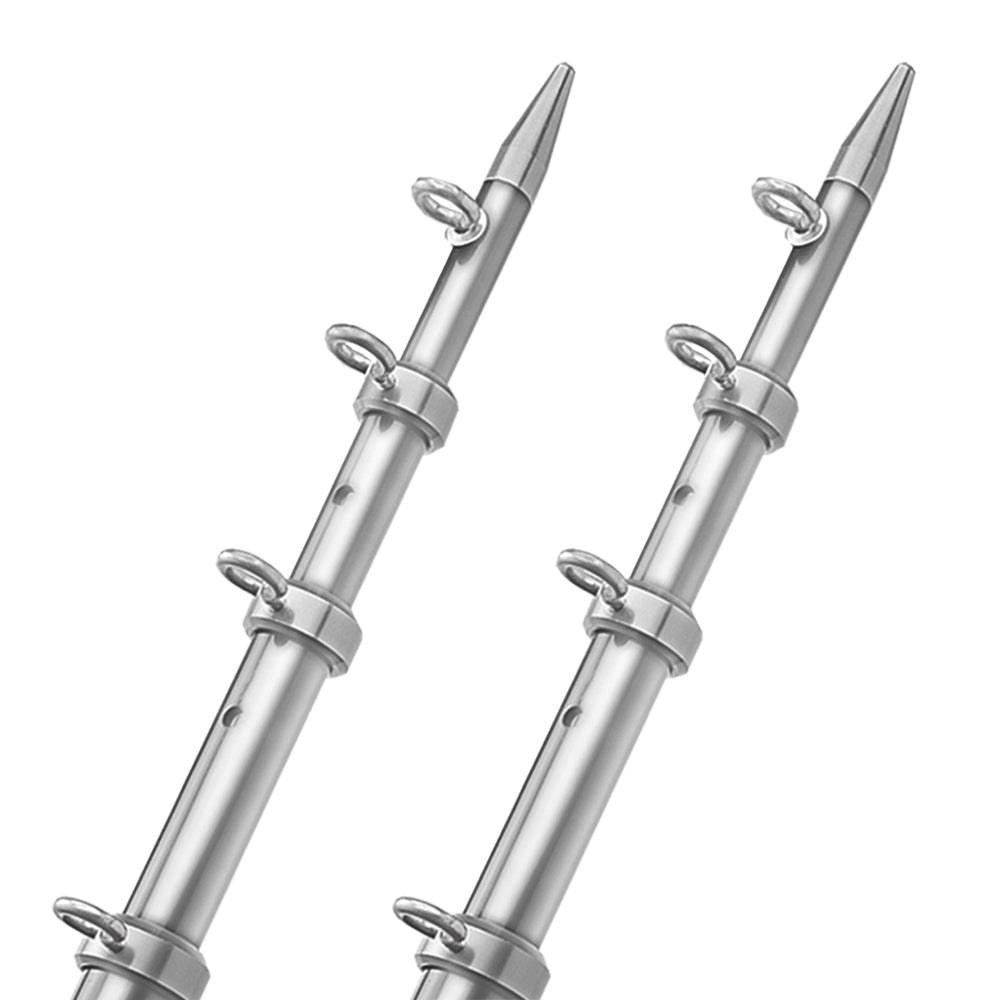 TACO 15' TELESCOPIC OUTRIGGER POLES HD 1-&#189;" - SILVER/SILVER